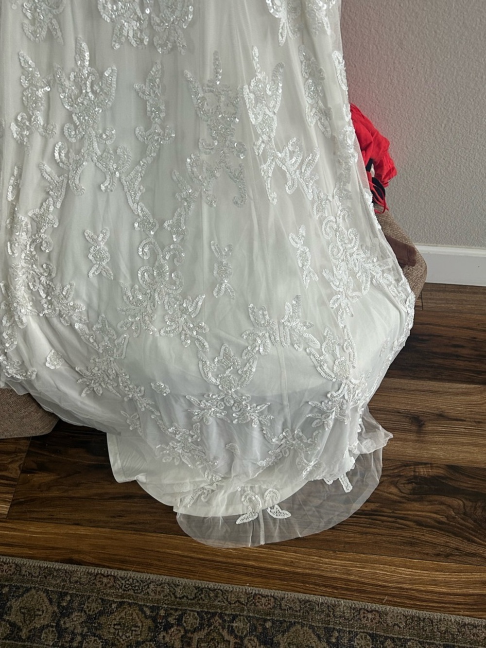 NWT Lulus Everlasting Passion White Sequin Beaded Backless Maxi Dress - Picture 11 of 12